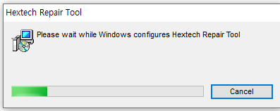 Hextech Repair Tool.msi 설치 진행 중 화면