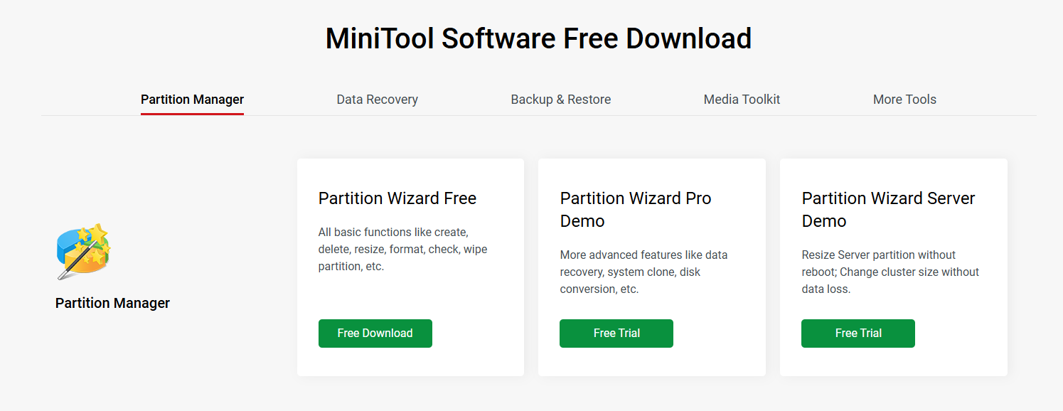 MiniTool Partition Wizard 메인화면1