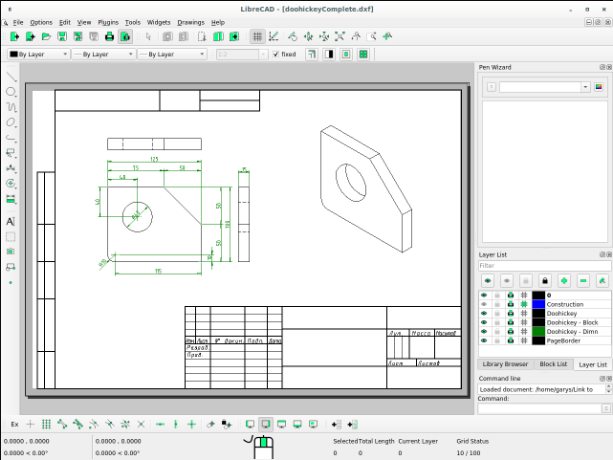 LibreCAD 메인화면2