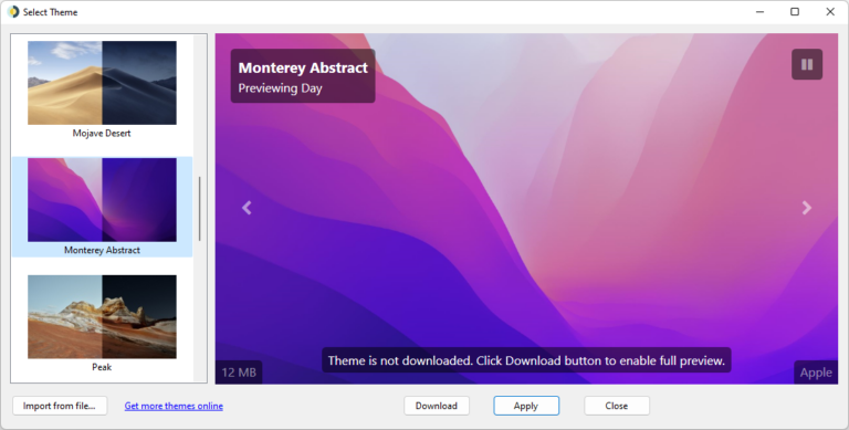 WinDynamicDesktop 스크린샷 1
