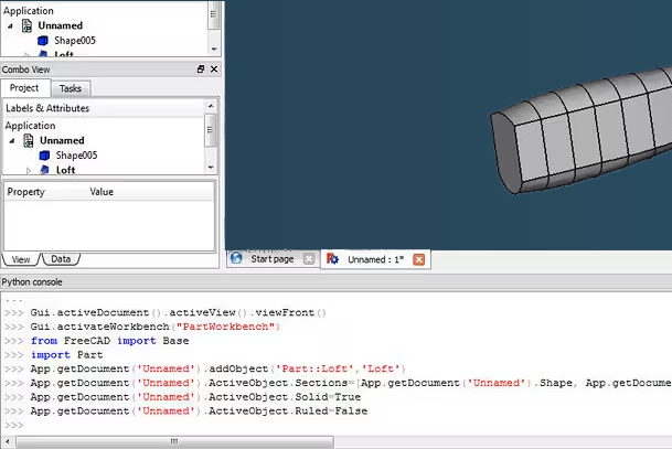 FreeCAD 메인화면2