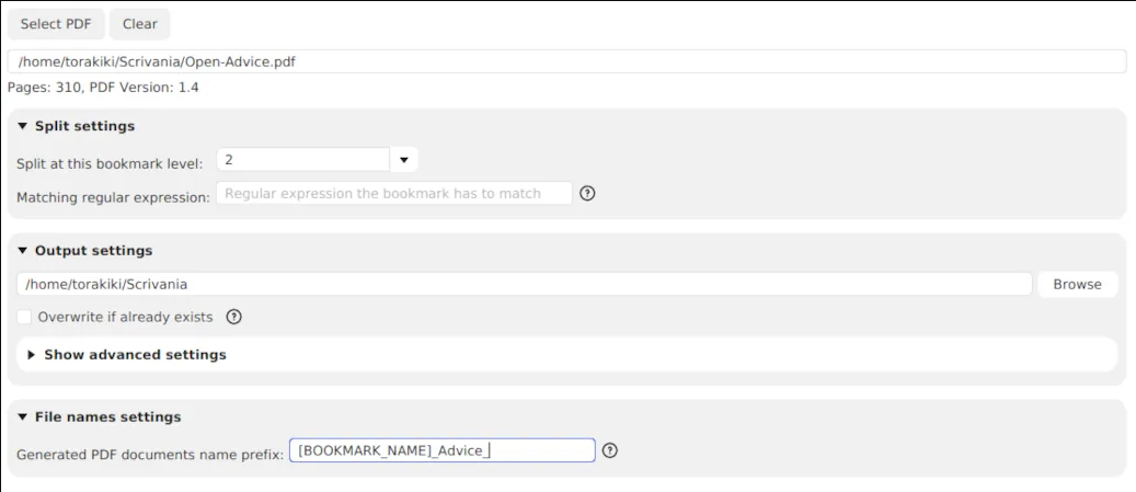 PDFsam Basic 메인화면3