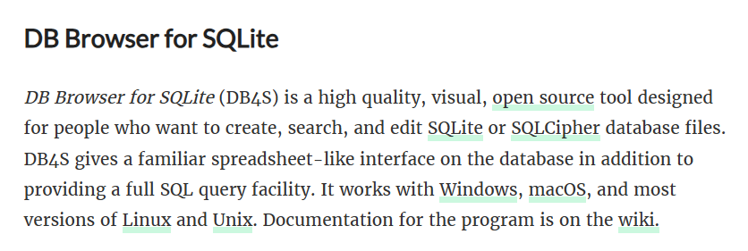 DB Browser for SQLite 메인화면2