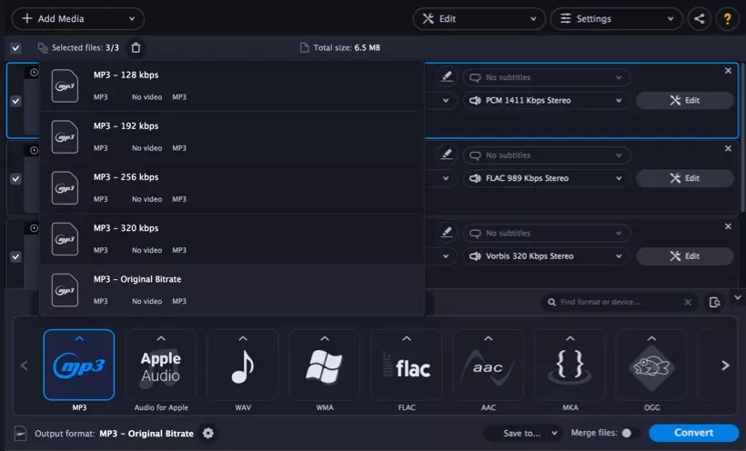 Movavi Audio Converter 메인화면2