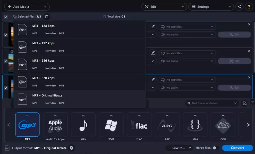 Movavi Audio Converter 메인화면3