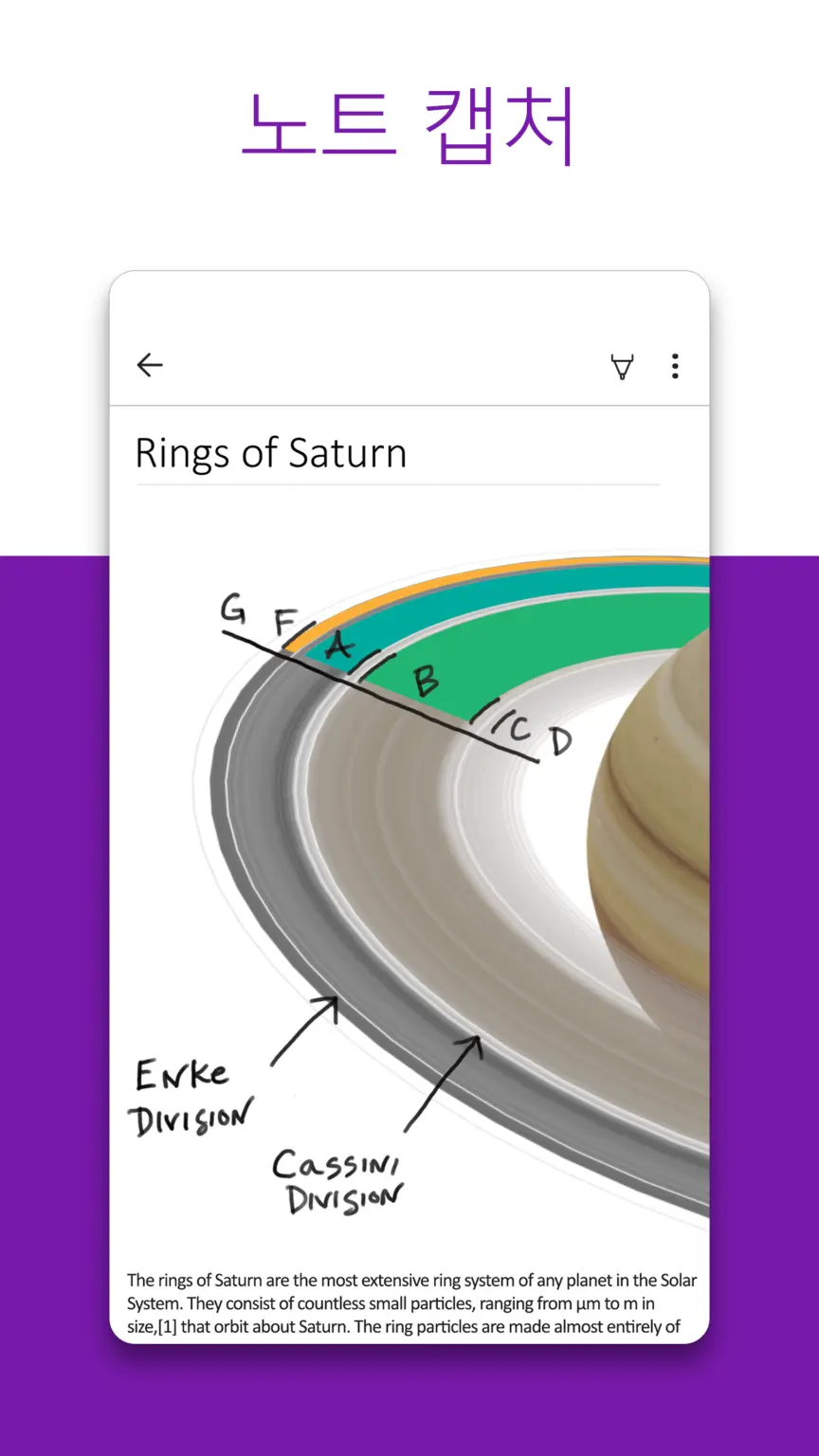 Microsoft OneNote 스크린샷 1
