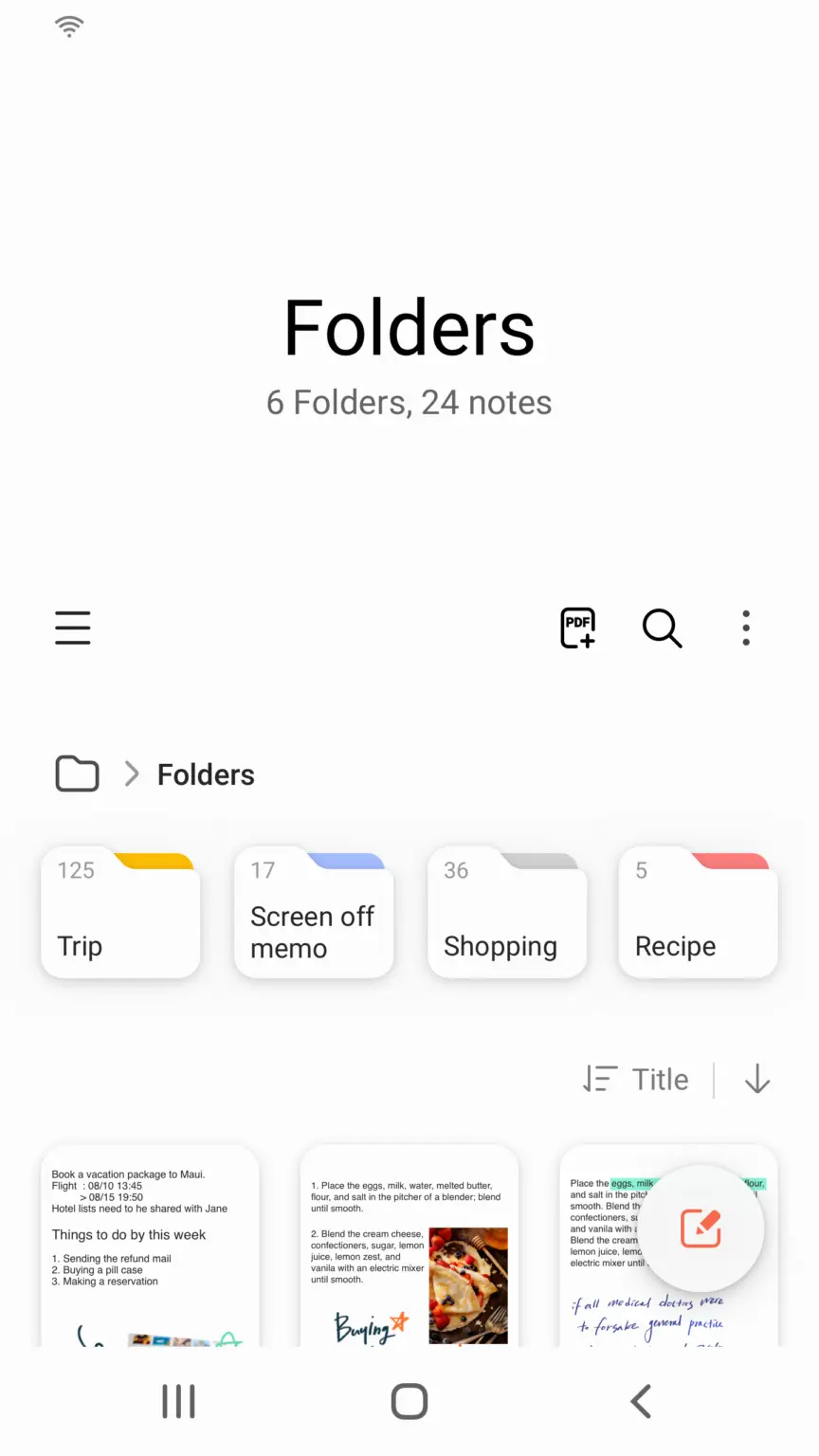 Samsung Notes 스크린샷 1