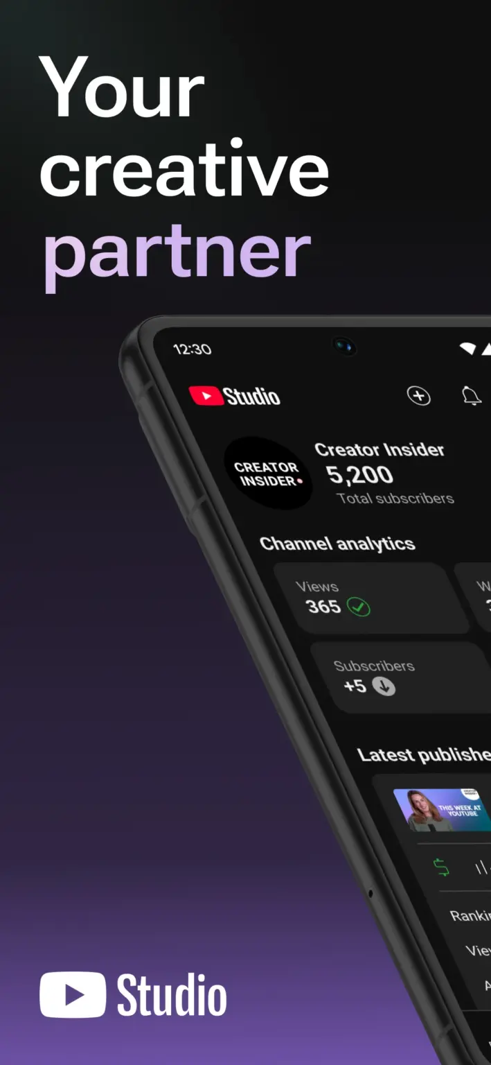 YouTube Studio 스크린샷 1