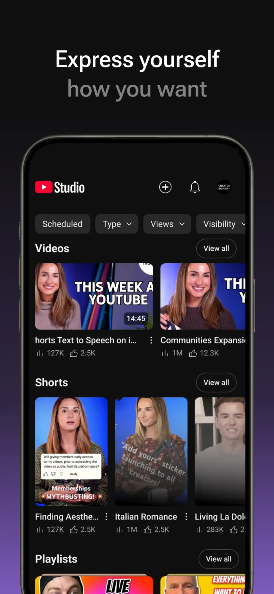 YouTube Studio 스크린샷 3